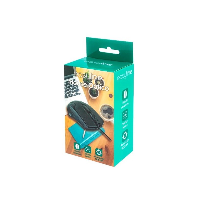 Mouse Óptico Alámbrico Easy Line EL-994121 Negro