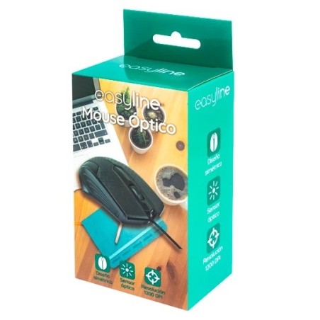 Mouse Óptico Alámbrico Easy Line EL-994121 Negro