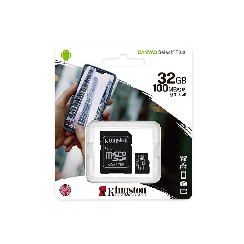 Tarjeta de Memoria MicroSD Kingston 32GB Canvas Select Plus Class 10