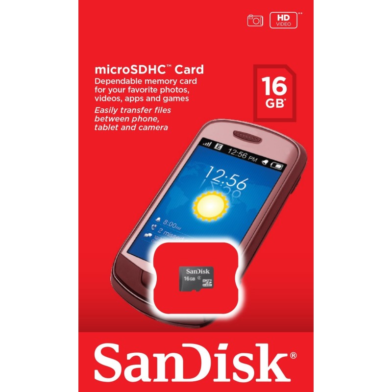 Tarjeta de Memoria MicroSDHC SanDisk 16GB