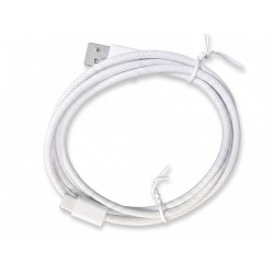 Cable USB A-C Nylon Blanco para Carga y Datos 1 MT