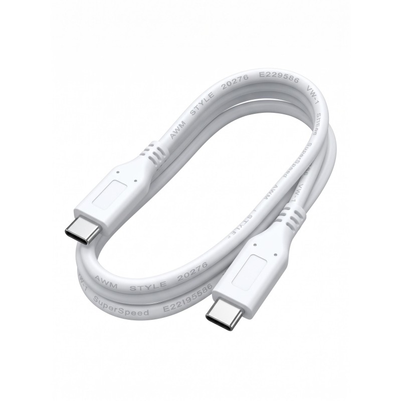 Cable USB-C a USB-C 3.1 SuperSpeed (0.5 m / Blanco)