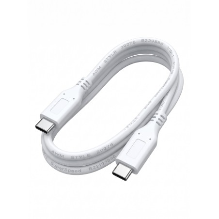 Cable USB-C a USB-C 3.1 SuperSpeed (0.5 m / Blanco)