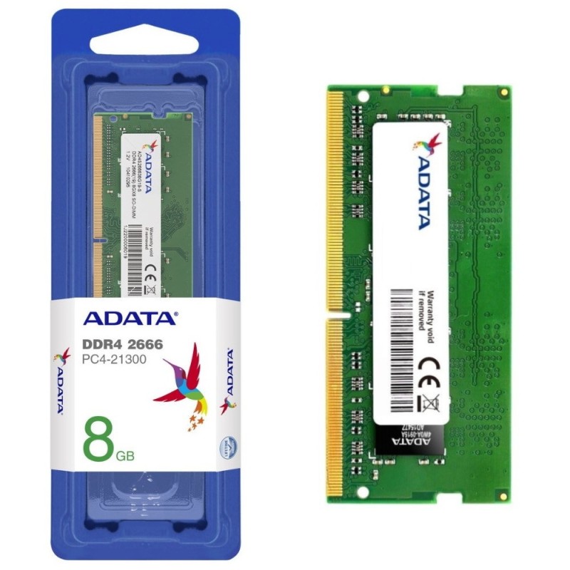 Memoria RAM ADATA DDR4 8GB 2666MHz SO-DIMM para Laptop (1.2V / Verde)