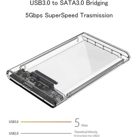 Carcasas Transparentes Para Disco Duro / SSD 2.5 SATA A USB 3.0