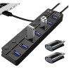 Hub Adaptador USB Tipo C 7 En 1 Para Macbook Pro Windows (Con Interruptores)
